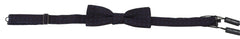 Dolce & Gabbana Blue Pattern Silk Adjustable Neck Papillon Bow Tie - Neckties