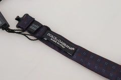 Dolce & Gabbana Blue Pattern Silk Adjustable Neck Papillon Bow Tie - Neckties