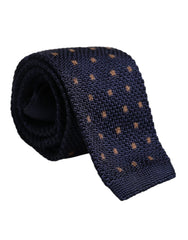 Dolce & Gabbana Blue Polka Dot Silk Adjustable Necktie Tie - Neckties