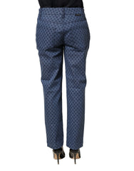 Dolce & Gabbana Blue Polka Dotted Slim Fit Capri Denim Jeans - IT36|XXS