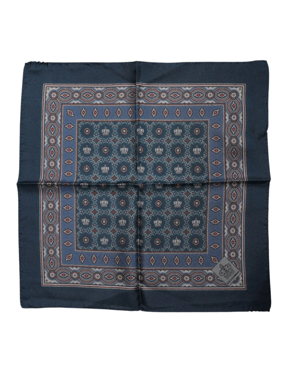 Dolce & Gabbana Blue Printed Silk Square Men Foulard Scarf - Scarves & Shawls