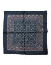Dolce & Gabbana Blue Printed Silk Square Men Foulard Scarf - Scarves & Shawls
