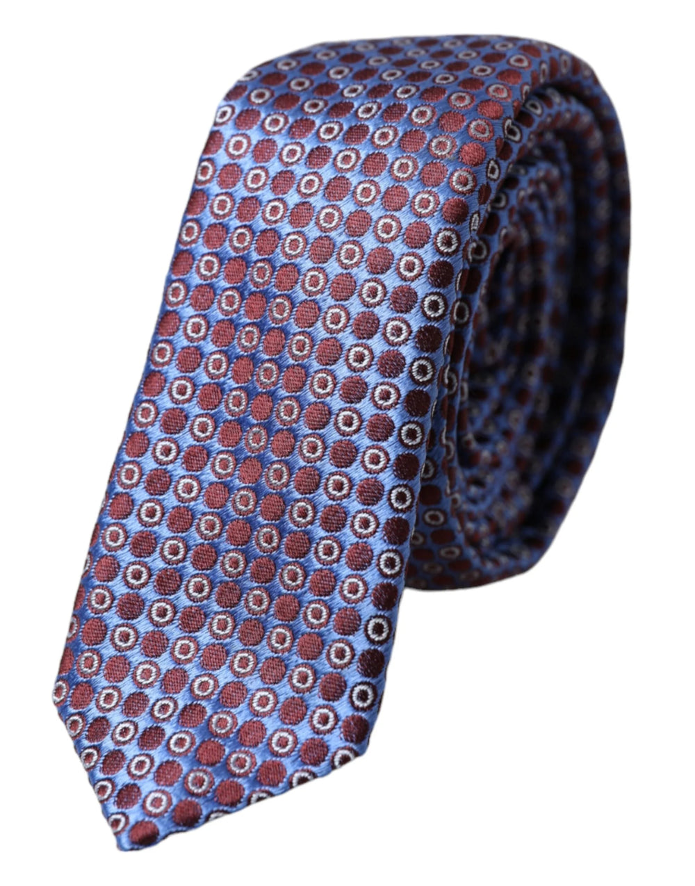 Dolce & Gabbana Blue Purple Patterned Silk Adjustable Men Tie - Neckties