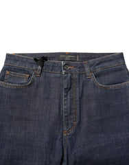 Dolce & Gabbana Blue Queen Patch AUDREY Mid Waist Denim Jeans - Jeans