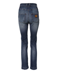 Dolce & Gabbana Blue Rhinestone Embellished Denim Jeans - Jeans