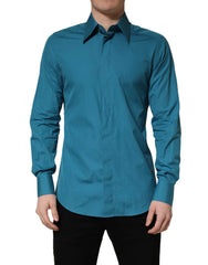Dolce & Gabbana Blue SARTORIA Long Sleeve Cotton Dress Shirt - IT40 | M