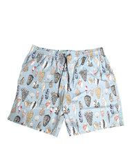 Dolce & Gabbana Blue Seashell Print Nylon Men Shorts Swimwear - IT4 | S - Swim Boxers