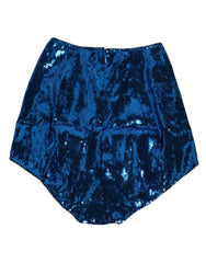 Dolce & Gabbana Blue Sequin Embellished High Waist Girdle Underwear - IT2 | S - Briefs
