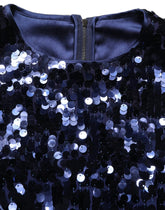 Dolce & Gabbana Blue Sequined Sleeveless Cropped Tank Top