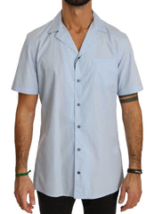 Dolce & Gabbana Blue Short Sleeve 100% Cotton Top Shirt - IT40 | M - Shirts