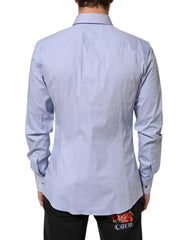 Dolce & Gabbana Blue SICILIA Cotton Men Dress Formal Shirt - IT42 | XL - Shirts