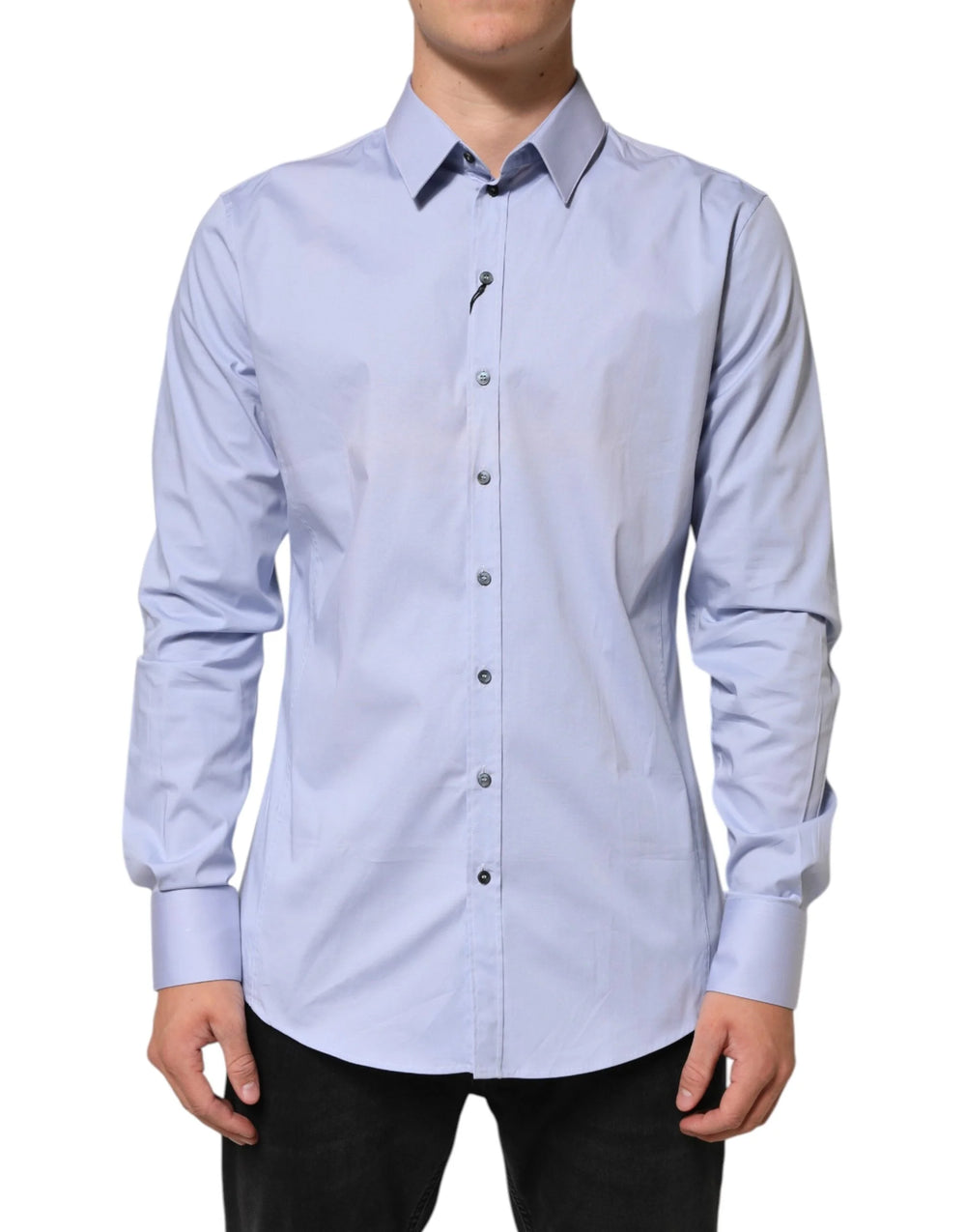 Dolce & Gabbana Blue SICILIA Cotton Men Dress Formal Shirt - IT42 | XL - Shirts