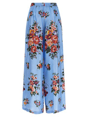 Dolce & Gabbana Blue Silk Casual Pants - IT42