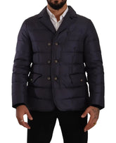 Dolce & Gabbana Blue Silk Goat Coat Blouson Winter Jacket - Puffer Jackets