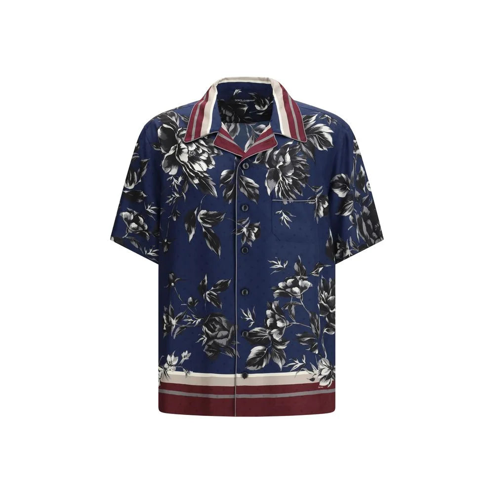 Dolce & Gabbana Blue Silk Pattern Shirt
