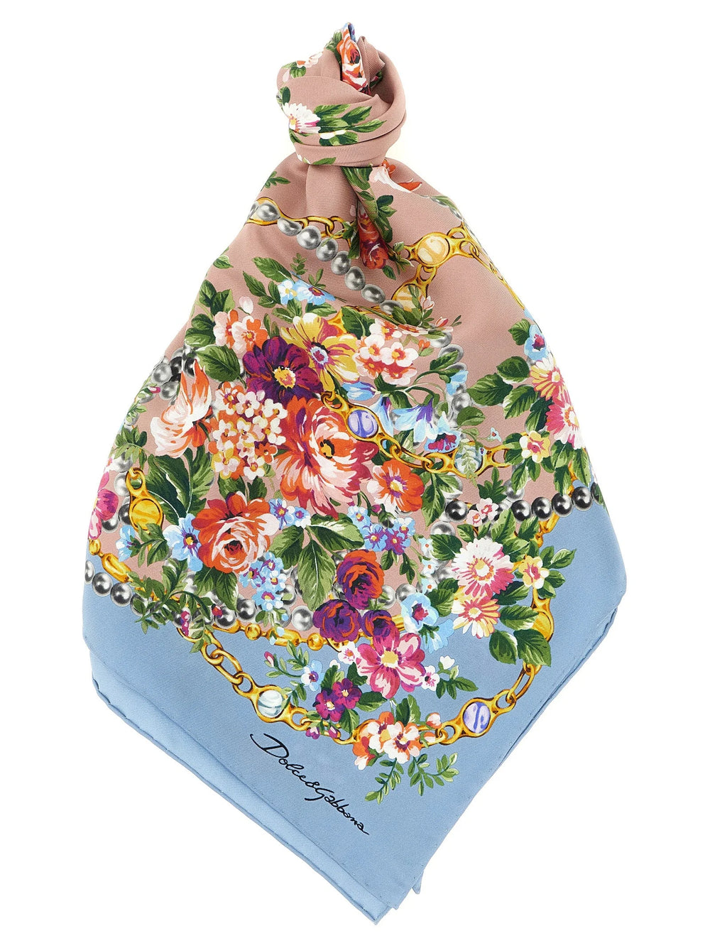 Dolce & Gabbana Blå Siden Scarf