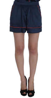 Dolce & Gabbana Blue Silk Stretch Sleepwear Shorts - IT1 | XS - Pajamas