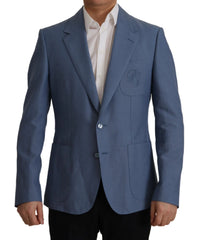 Dolce & Gabbana Blue Single Breasted Logo Blazer Jacket - IT48 | M - Sport Jackets