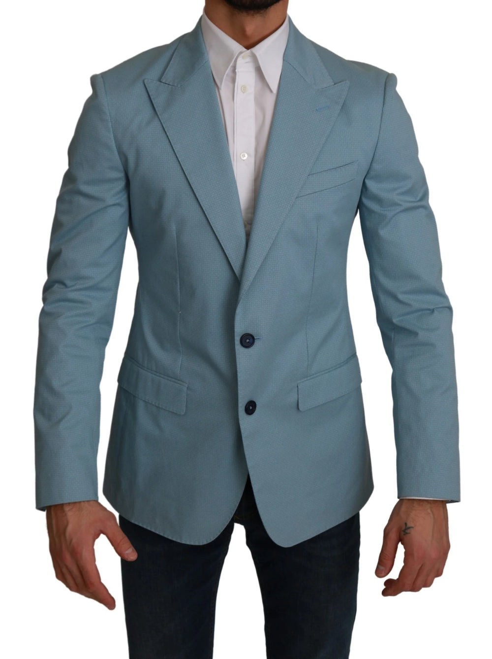 Dolce & Gabbana Blue Slim Fit Coat Jacket MARTINI Blazer - IT48 | M - Sport Jackets