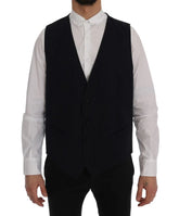 Dolce & Gabbana Blue STAFF Wool Stretch Vest - IT54 | XXL - Vests