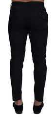 Dolce & Gabbana Blue Stretch Cotton Slim Trousers Chinos Pants - Chinos