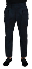 Dolce & Gabbana Blue Striped Men Formal Pants - IT50 | L