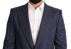 Dolce & Gabbana Blue Striped Wool Slim Fit Blazer Jacket - IT54 | XL - Sport Jackets