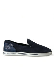 Dolce & Gabbana Blue Suede Caiman Loafers Saint Tropez Shoes - EU39/US6 - Flats