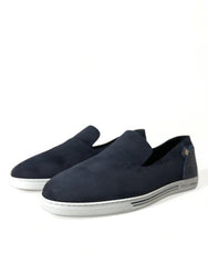 Dolce & Gabbana Blue Suede Caiman Loafers Saint Tropez Shoes - EU39/US6