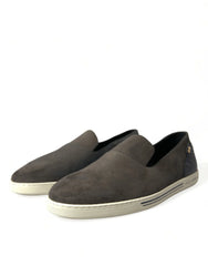 Dolce & Gabbana Blue Suede Caiman Men Loafers Slippers Shoes - EU41/US8