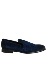 Dolce & Gabbana Blue Suede Slip On Men Slippers Loafers Shoes - EU44/US11