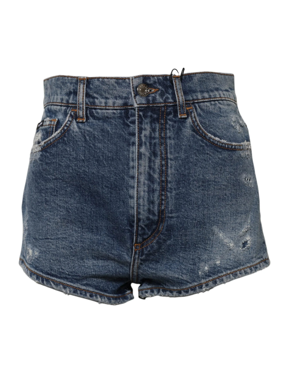 Dolce & Gabbana Blue Tattered Denim Cotton Hot Pants Shorts - IT40|S - Denim Shorts