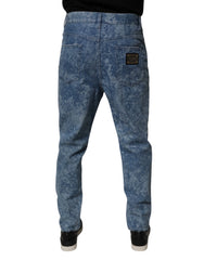 Dolce & Gabbana Blue Tie Dye Cotton Skinny Men Denim Jeans - IT48 | M - Jeans