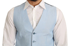 Dolce & Gabbana Blue Viscose Stretch Formal Coat Vest - IT48 | M - Vests
