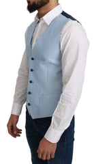 Dolce & Gabbana Blue Viscose Stretch Formal Coat Vest - IT48 | M - Vests