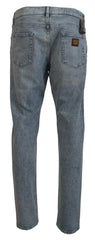 Dolce & Gabbana Blue Wash Slim Fit Cotton Denim Jeans - IT56 | XXL - Jeans