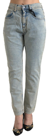 Dolce & Gabbana Blue Washed Cotton Mid Waist Skinny Jeans - IT40|S - Jeans