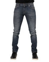 Dolce & Gabbana Blue Washed Cotton Skinny Men Denim Jeans - IT54 | XL - Jeans