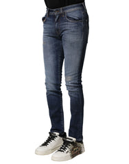 Dolce & Gabbana Blue Washed Cotton Slim Fit Men Denim Jeans - IT44 | XS - Jeans
