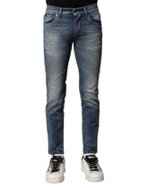 Dolce & Gabbana Blue Washed Cotton Slim Fit Men Denim Jeans - IT44 | XS - Jeans