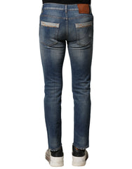 Dolce & Gabbana Blue Washed Cotton Slim Fit Men Denim Jeans - IT44 | XS - Jeans