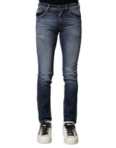 Dolce & Gabbana Blue Washed Cotton Slim Fit Men Denim Jeans - IT44 | XS - Jeans