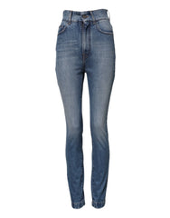 Dolce & Gabbana Blue Washed Skinny High Waist Denim Jeans - IT40|S - Jeans