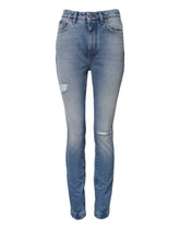 Dolce & Gabbana Blue Washed Skinny High Waist Denim Jeans - IT40|S
