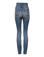 Dolce & Gabbana Blue Washed Skinny High Waist Denim Jeans - IT40|S - Jeans
