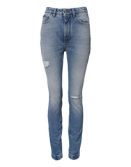 Dolce & Gabbana Blue Washed Skinny High Waist Denim Jeans - IT40|S