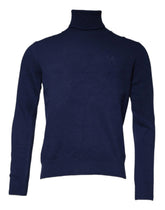 Dolce & Gabbana Blue Wool Knit Turtleneck Pullover Sweater - IT48 | M - Sweaters