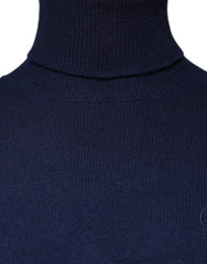 Dolce & Gabbana Blue Wool Knit Turtleneck Pullover Sweater - IT48 | M - Sweaters