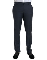 Dolce & Gabbana Blue Wool Men Skinny Dress Pants - IT48 | M - Trousers