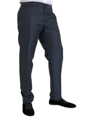 Dolce & Gabbana Blue Wool Men Skinny Dress Pants - IT56 | XXL - Trousers